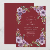 Invitation Mariage Fleurie Bordeaux (Devant / Derrière)