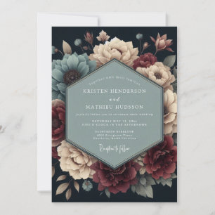 Invitation Mariage Fleurie Bourgeoisie de Bourgogne
