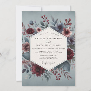 Invitation Mariage Fleurie Bourguignonne à l'Élégance Maussad
