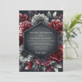 Invitation Mariage Fleurie Clair-obscur Bourgogne (Debout devant)