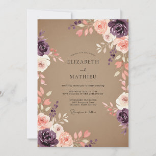 Invitation Mariage Fleurie Coup de Fouet de Prunier