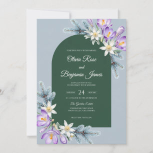 Invitation Mariage Fleurie d'Améthyste Émeraude