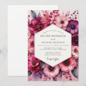 Invitation Mariage Fleurie de Bourgogne (Devant / Derrière)