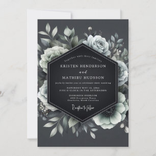 Invitation Mariage Fleurie de Charbon