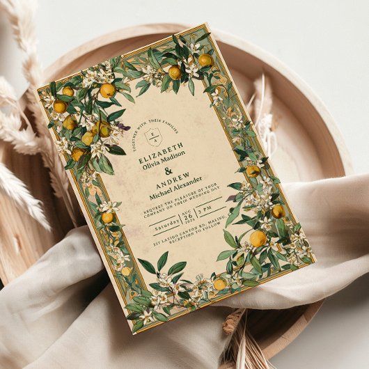 Invitation Mariage Fleurie de Citron