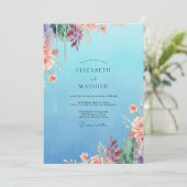 Invitation Mariage Fleurie de Corail Bleuet (Debout devant)