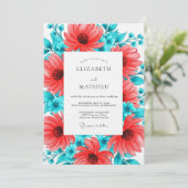 Invitation Mariage Fleurie de Corail en Fleurs (Debout devant)