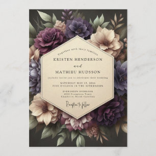 Invitation Mariage Fleurie de Prune Victorienne