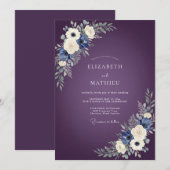 Invitation Mariage Fleurie de Prunier (Devant / Derrière)