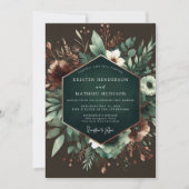 Invitation Mariage Fleurie Émeraude (Devant)
