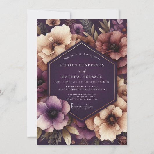 Invitation Mariage Fleurie Enchantée de Prune (Devant)
