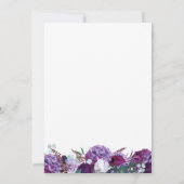 Invitation Mariage Fleurie Géométrique Script Violet (Dos)