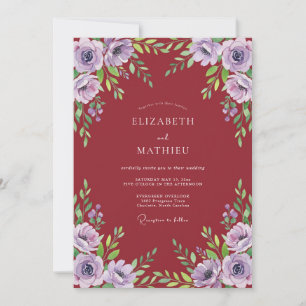 Invitation Mariage Fleurie Luxuriant en Bourgogne