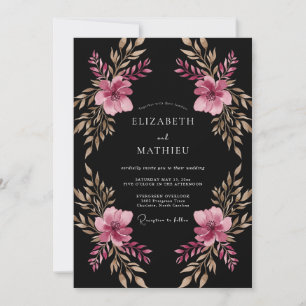 Invitation Mariage Fleurie Magenta