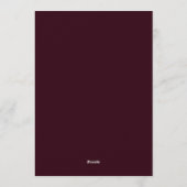 Invitation Mariage Fleurie Nocturne Bourgeois (Dos)
