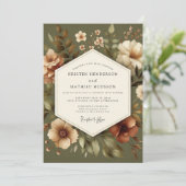 Invitation Mariage Fleurie Olives (Debout devant)