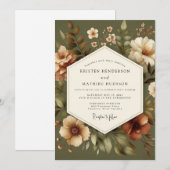 Invitation Mariage Fleurie Olives (Devant / Derrière)
