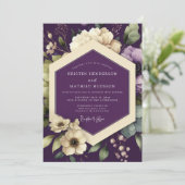 Invitation Mariage Fleurie Opulente de Prunier (Debout devant)
