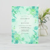 Invitation Mariage Fleurie Peinte de Mousse de Mer (Debout devant)
