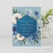 Invitation Mariage Fleurie Poétique de Saphir (Debout devant)