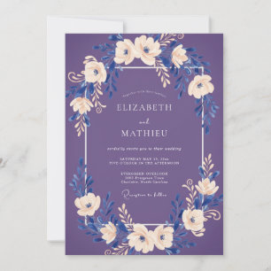 Invitation Mariage Fleurie Pourpre