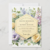Invitation Mariage Fleurie Pourpre en Fleurs (Devant)
