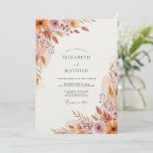 Invitation Mariage Fleurie Saffron (Debout devant)