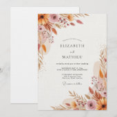 Invitation Mariage Fleurie Saffron (Devant / Derrière)