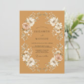 Invitation Mariage Fleurie Terracotta (Debout devant)