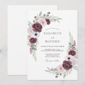 Invitation Mariage Fleurir Fleur de Bourgogne Améthyste (Devant / Derrière)