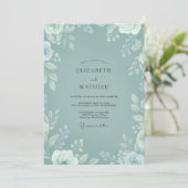 Invitation Mariage Fleuris Botaniques Douce Teinte (Debout devant)