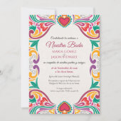 Invitation Mariage Fleuris Coloré Fiesta Boda Espagnol (Devant)