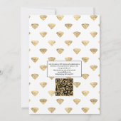 Invitation Mariage Fleuris Émeraude Foncé et Or avec QR Code (Dos)