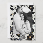 Invitation Mariage Fleuris Noir & Or Greige (Dos)