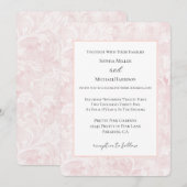 Invitation Mariage Fleuris Rose Élégant (Devant / Derrière)