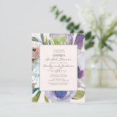 Invitation Mariage Fleuris Rose Violet Bleu (Debout devant)