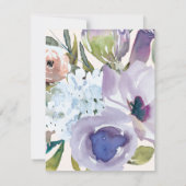 Invitation Mariage Fleuris Rose Violet Bleu (Dos)