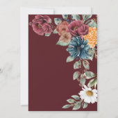 Invitation Mariage Fleuris Rustique d'Automne Grange tourneso (Dos)