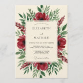 Invitation Mariage Fleurissant Bourguignon (Devant)