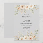 Invitation Mariage Fleurissant de Pêcher (Devant / Derrière)