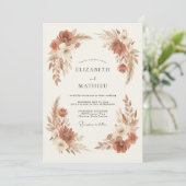 Invitation Mariage Fleurissant en Terre Cuite (Debout devant)