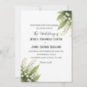 Invitation Mariage Fleuriste Aquarelle Blanc Muguet (Devant)