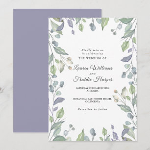 Invitation Mariage Fleuriste Aquarelle Lilas