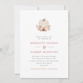 Invitation Mariage Fleuriste de Citrouille Blanche Pourpre & (Devant)