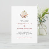 Invitation Mariage Fleuriste de Citrouille Blanche Pourpre & (Debout devant)