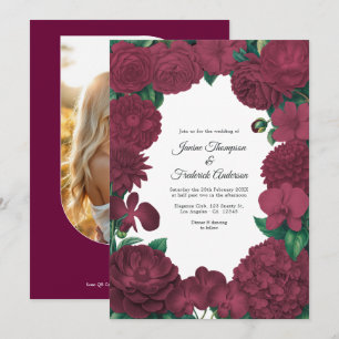Invitation Mariage Fleuriste et Code QR Photo en Bourgogne