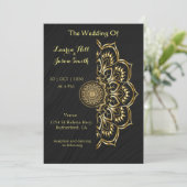 Invitation Mariage fleuriste Mandala Gold (Debout devant)