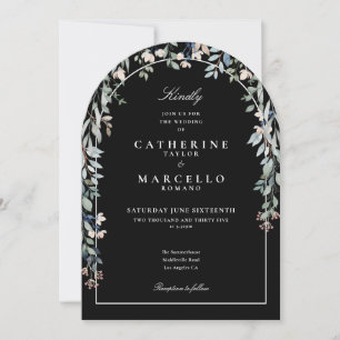 Invitation Mariage Fleuriste Noir Et Blanc Tout En Un