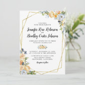 Invitation Mariage Fleuriste Rose Thé Pêcher Chardon (Debout devant)