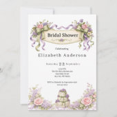 Invitation Mariage Fleuriste Rose Violet Vert Sauge (Devant)